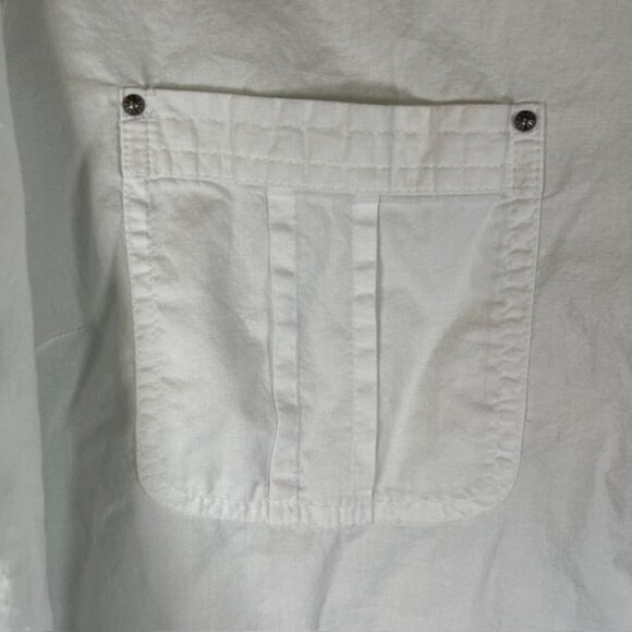 Catherines Plus Size Cotton Button Front Shirt w/ Shoulder Epaulets- Size 2X - Picture 4 of 8